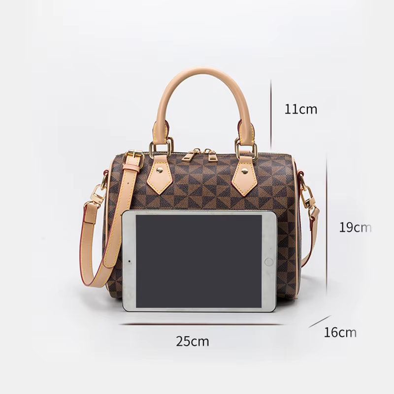 2025 Women's New Boston Pillow Bag Simple and Versatile Crossbody Bag Old Flower Handbag Retro Shoulder Bag