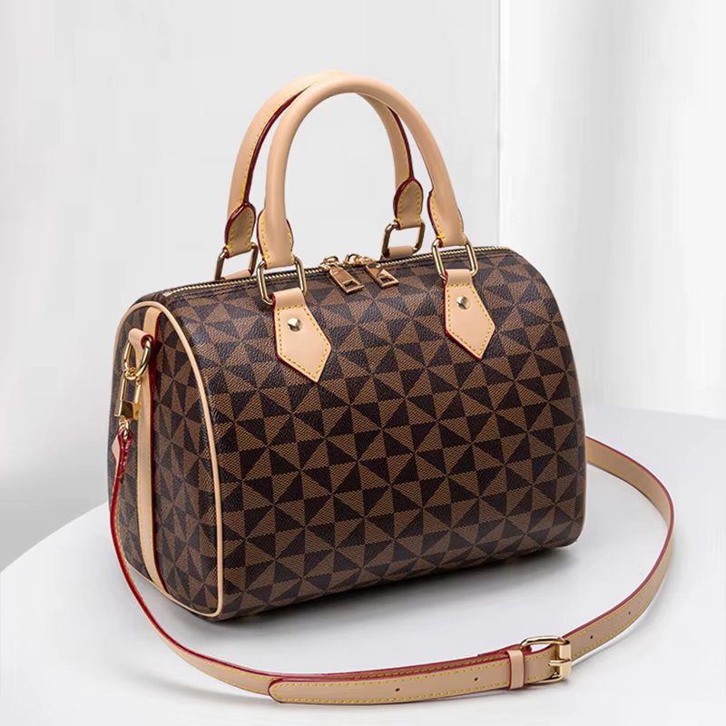 2025 Women's New Boston Pillow Bag Simple and Versatile Crossbody Bag Old Flower Handbag Retro Shoulder Bag