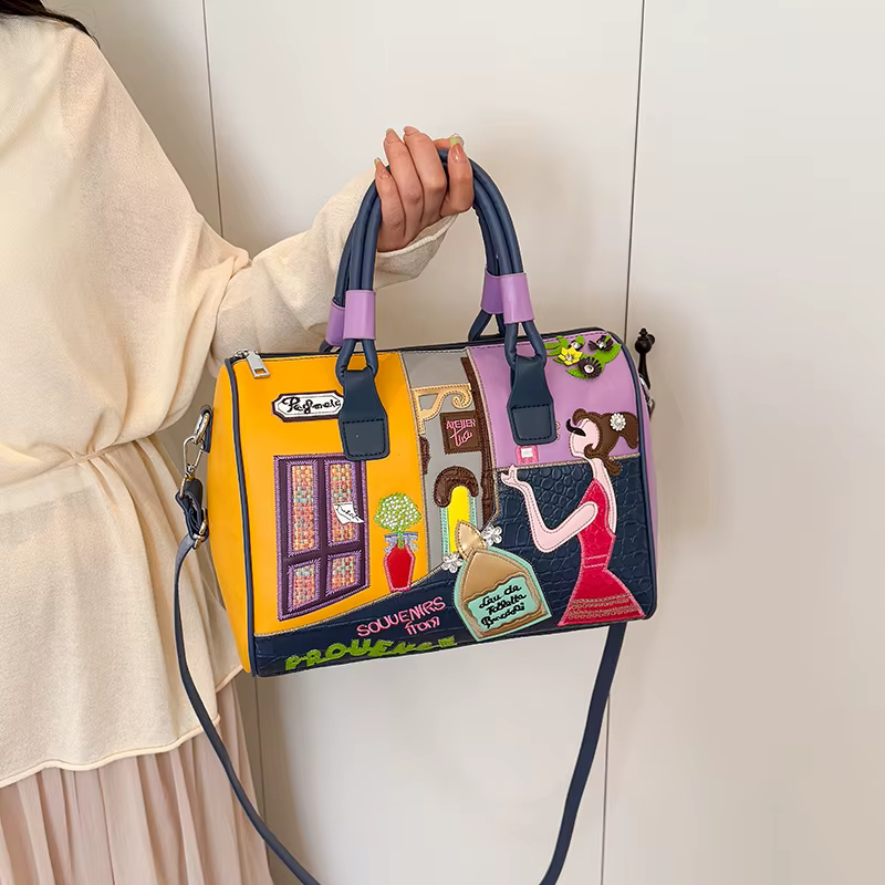 Fashion Women PU Leather Handbags Shoulder Bag Large Capacity Ladies Zipper Messenger Bags for Women Casual Boston Crossbody Bag